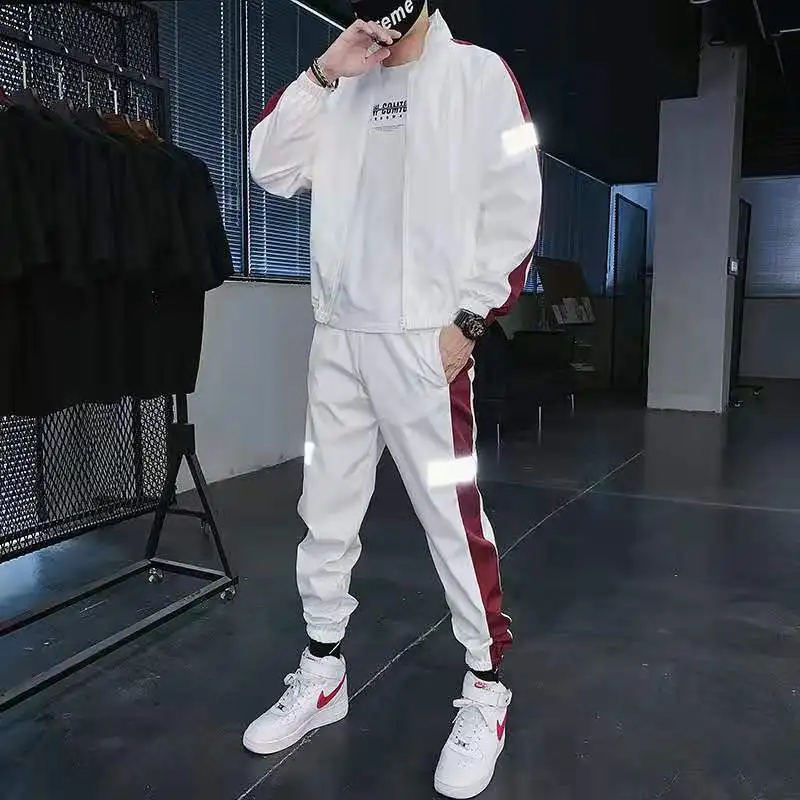 

Tide brand color matching sports suit men's spring and autumn new boys ins Korean version of the trend of casual men's clothing