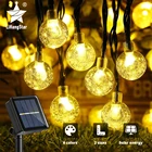 Гирлянда на солнечной батарее, уличная светодиодная гирлянда с хрустальными шариками, 8 узоров, водонепроницаемая гирлянда, сказочные огни, Рождественское украшение для сада