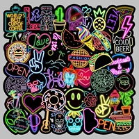 103050pcs neon personalized graffiti sticker helmet skateboard notebook guitar bike gift toy sticker wholesale