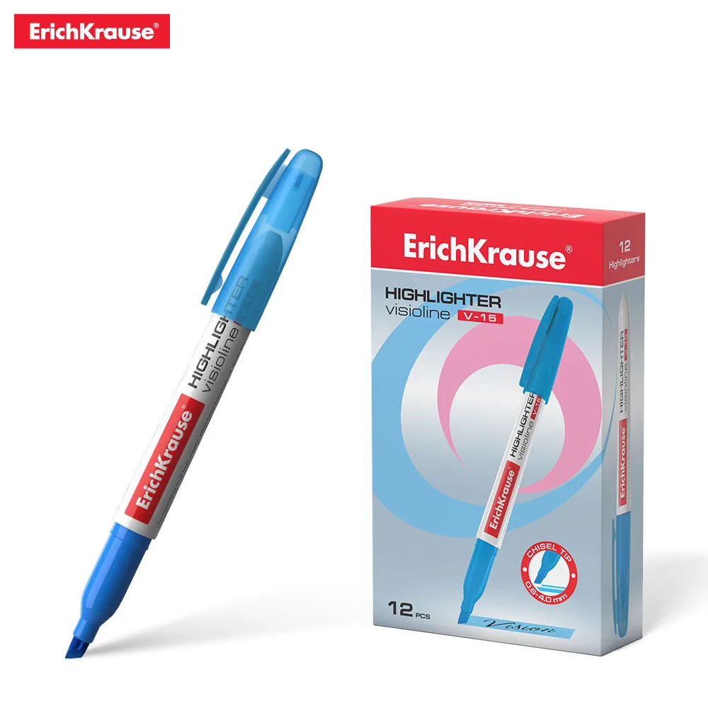 Текстмаркер ErichKrause Visioline V 15 цвет чернил желтый зеленый розовый оранжевый