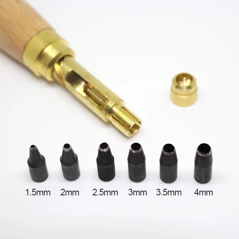 Leather Craft Screw Hole Punch Sewing Leathercraft Automatic Belt Cutter Replaceable DIY Tool 1 Set | Инструменты
