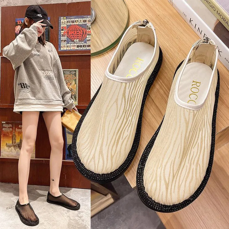 Gioio Spring 2021 flat loafer single shoe one foot muller shoes High Quality Ladies Black Sexy Leopard print fabric Footwear