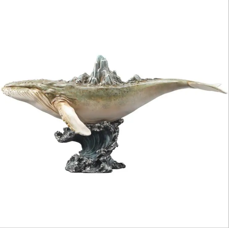 

Chinese Creative FRP Whale Statues Ornaments Coffee Table Resin Sculpture Crafts Home Livingroom Desktop Figurines Decoration
