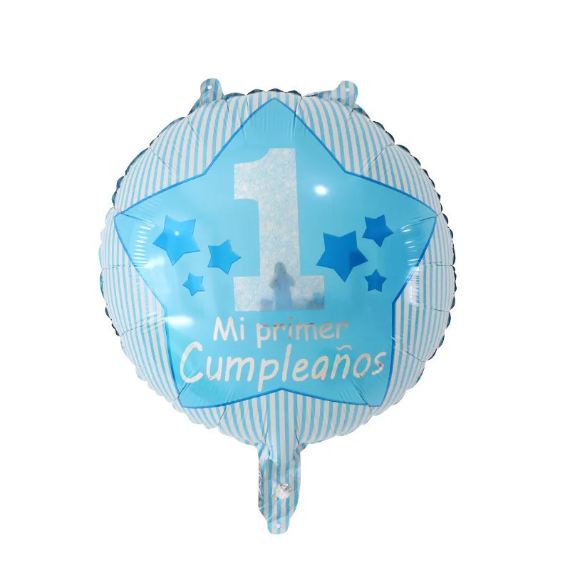 10 шт. 18 дюймов круглые Feliz Cumpleanos испанская вечеринка на день рождения майларовая фольга шары с гелием воздушные шары - Цвет: Насыщенный сапфировый