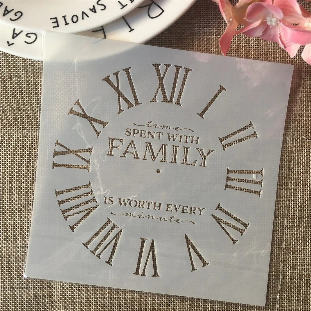 4 шт. 6*6 дюймов часы с циферблатом пчелы сделай сам трафареты для многослойной