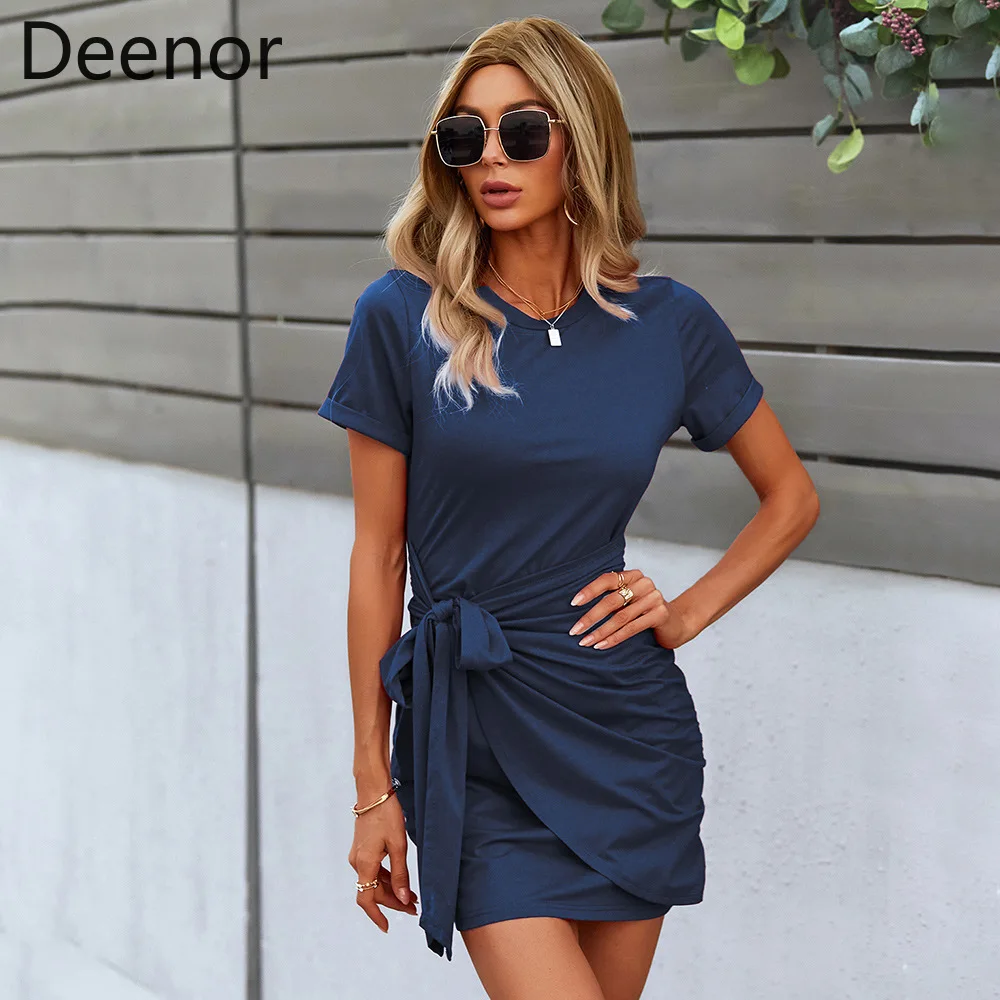 

Сарафан женский Deenor, с коротким рукавом, поясом, бантом и бантом