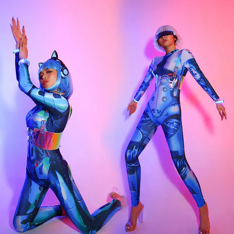 Женский костюм для косплея ночной клуб стиль киберпанк сексуальная Механическая