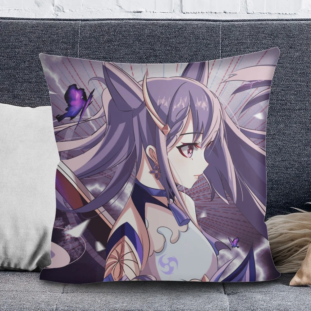 

Upetstory диванная поясная подушка, наволочка Genshin с рисунком, квадратная искусственная Подушка, наволочка 45x45 см