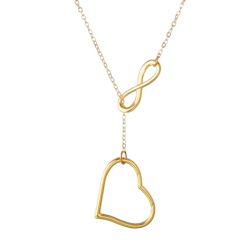 Модное повседневное ожерелье Бесконечность Крест Подвеска-аркан золотая