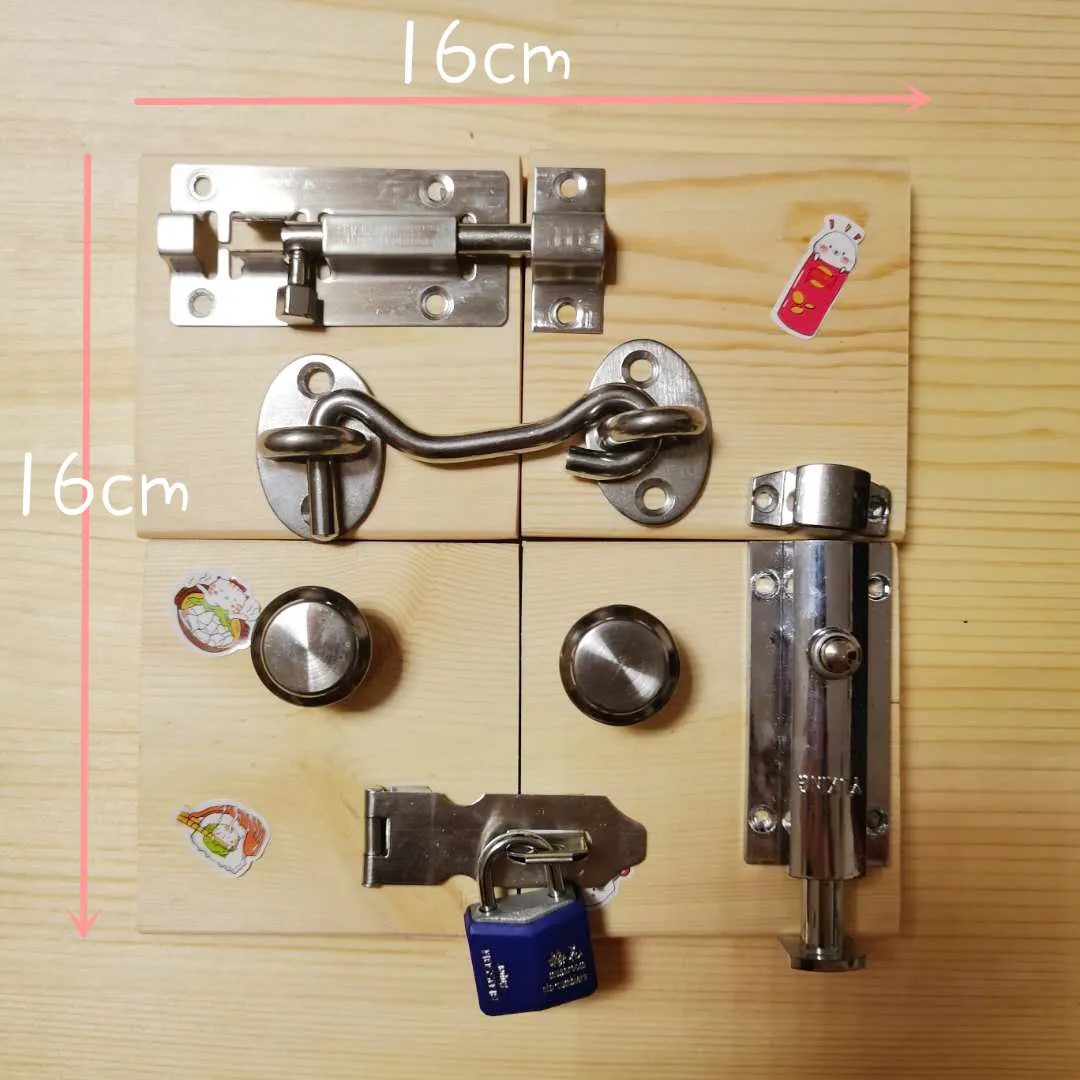 Tablero ocupado para ni&ntilde;os, accesorios de juguete, Material para padres e hijos, Material para educaci&oacute;n temprana, Perno de puerta, entrenamiento de vida-1