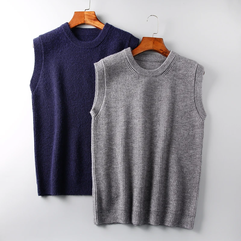 Сезон весна осень Мужская Гольф Жилет Пуловер Модная повседневная одежда с О