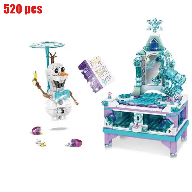 

Disney Frozen II Elsas Jewelry Box Creation Building Blocks Kit Bricks Classic Movie Model Kids Girl Toys For Children Gift