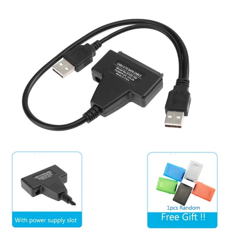 Новый высокопроизводительный Кабель-адаптер с USB 2 0 на SATA 7 + 15 Pin 22 для 5-дюймового