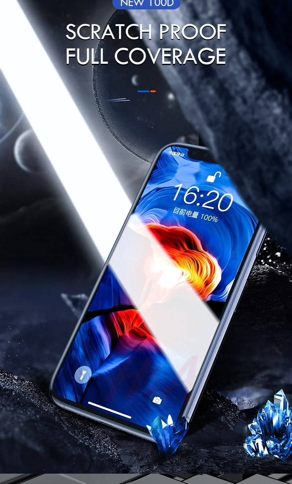 100D закаленное стекло с закругленными краями для iPhone 8, 7, 6, 6s Plus, Защита экрана для iPhone 11 Pro, X, XR, XS Max, защитное стекло