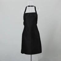 1pcs pure color 63x70cm polyester classic design work apron kitchen apron with pocket couples apron household merchandises