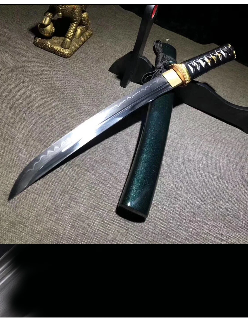 Handmade T10 Steel under the Solid to Burn Blade Japanese sword katana short Bending of knife Very sharp samara wakizashi