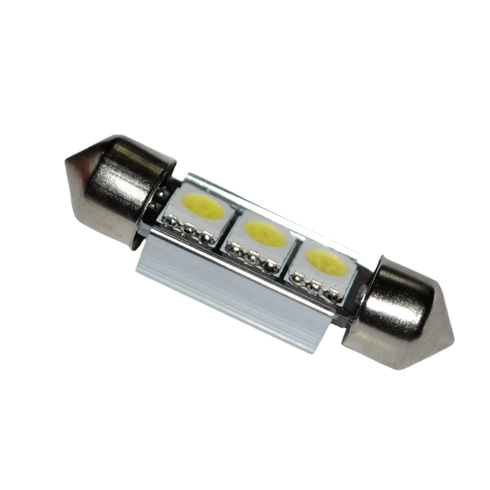 3-SMD 5050 6418 C5W Светодиодный лампочки Canbus Error Free номерного знака купол светильник 10*36