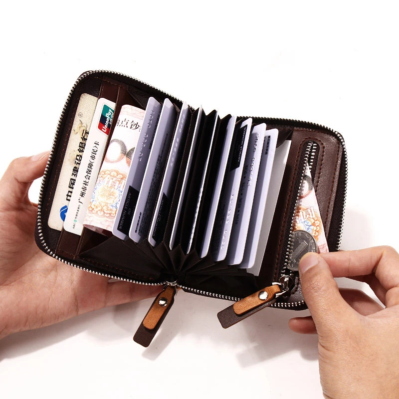 Винтажный кошелек WESTCREEK для карт кожаный женский бумажник кредитных с экраном и