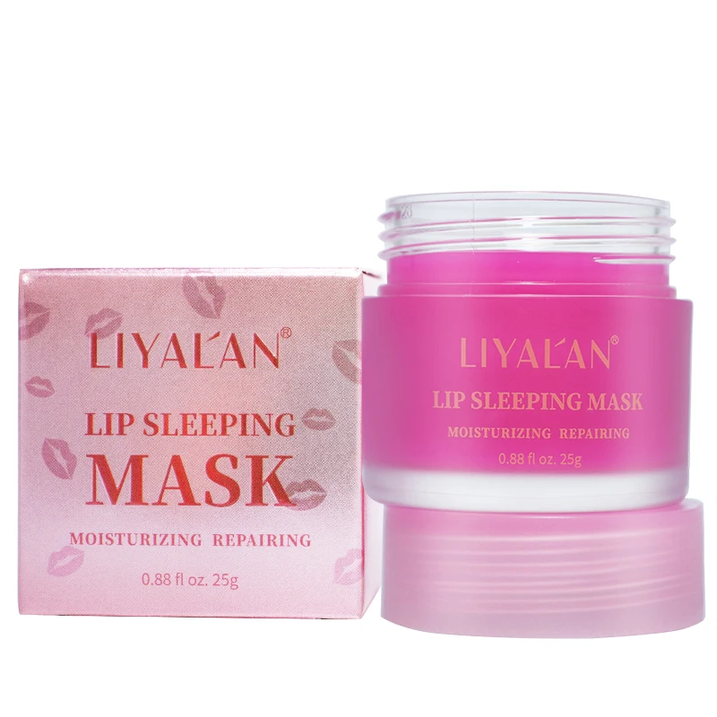 

LIYAL'AN Lip Sleeping Mask Night Collagen Lips Care Moisturizer Smooth Dryness Fruit Pink Lip Balm Nourishing Lip Line Cream 25g