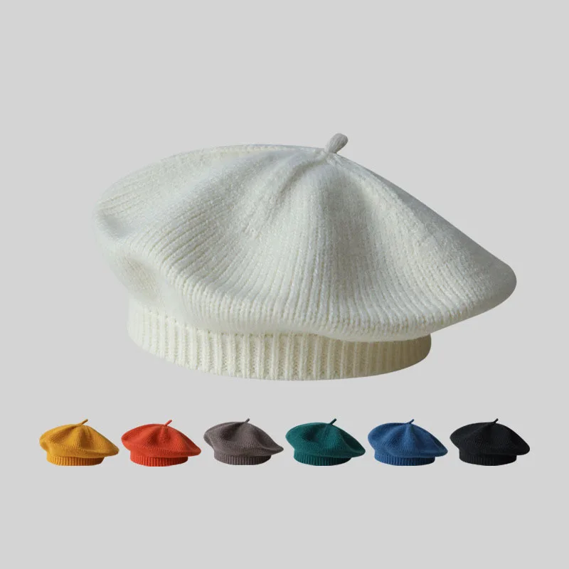 

Women's hat Beret women autumn Winter beanie vintage cap kawaii felt hats fedoras knitted british artists french girly 2021 new