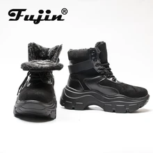 Fujin/зимние ботинки 2020 Плюшевые меховые теплые ботиночки Женские