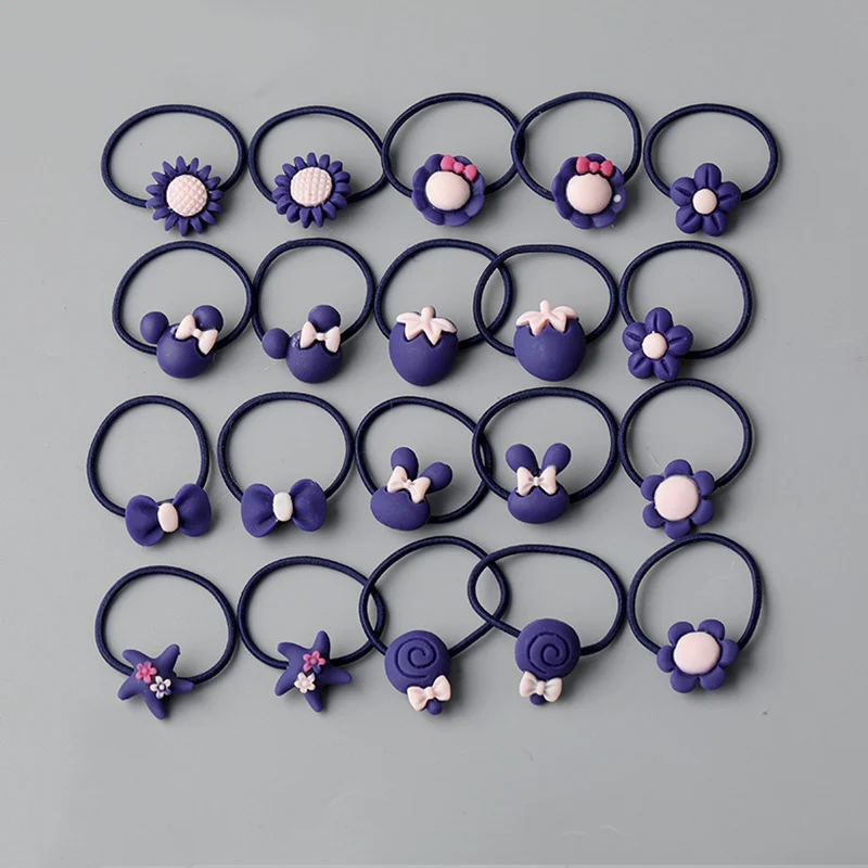 20pcs-3 10/20 корень детский головной убор кольцо для волос Корейская версия украшение для волос с героями мультфильмов девушка резинка милые аксессуары для волос - Цвет: 20pcs-3