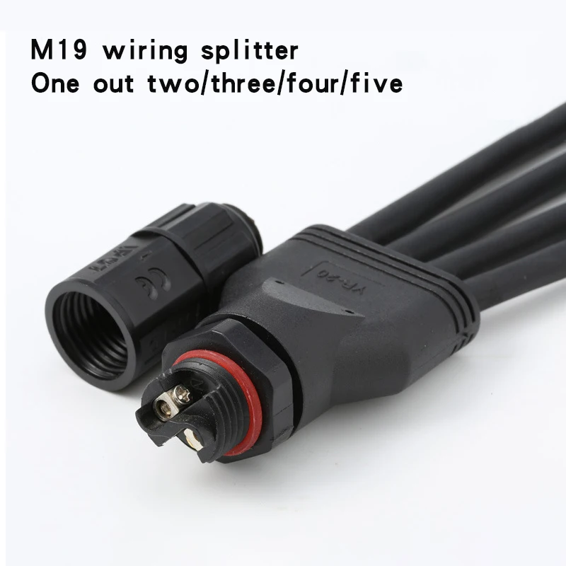 IP67 M19 Screw Waterproof Connect Wire Y-Type Splitter Crimped One Out Two Three Four Five LED Connector | Обустройство дома