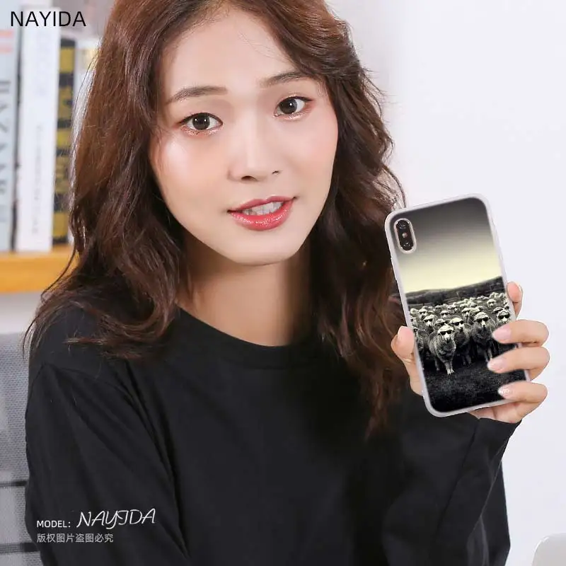 Мягкий чехол из ТПУ для iPhone 13 12 Mini 11 Pro XS Max XR X 8 7 6 Plus SE 2020 S с изображением овец |