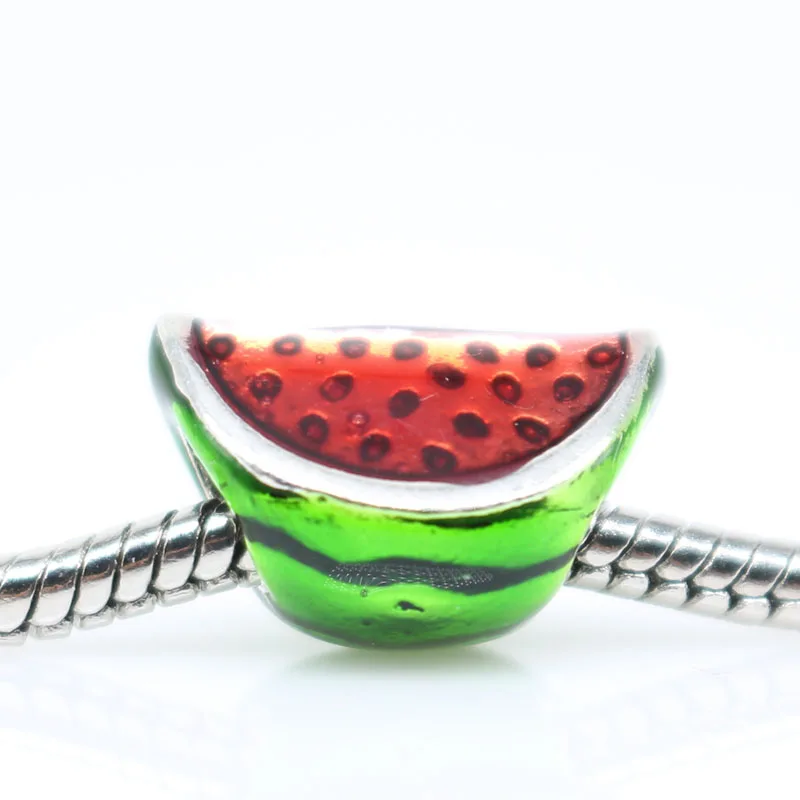 1 шт. новые оригинальные Серебряные Бусины Fit Pandora Подвески арбуз DIY Фрукты