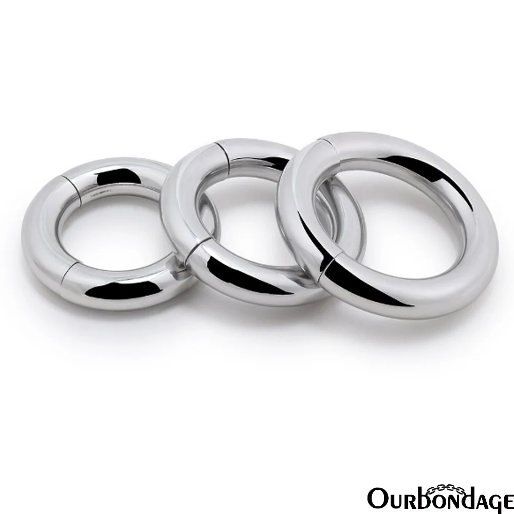 

Ourbondage 3 Size Magnet Ring Shape Ball and Penis Stretcher Scrotum Pendant Restraint Penis Traning For Men Gay Couples Sex Toy