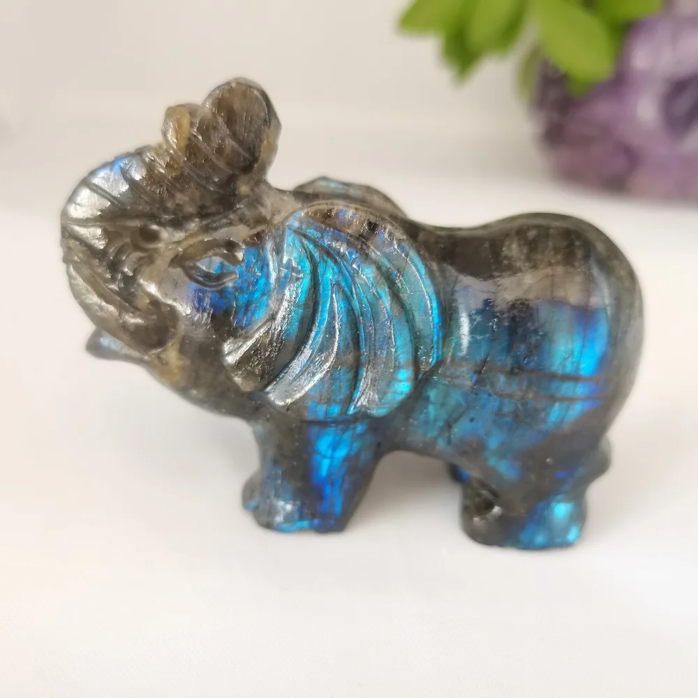 

Натуральный кристалл животное ручная резка тянущийся Войлок слон Исцеление размагничивание ремонт минеральный кварц украшение для дома р...