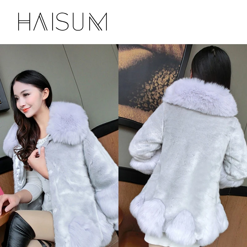 Женское пальто из искусственного меха теплое зимнее 3 видов лисьего короткий