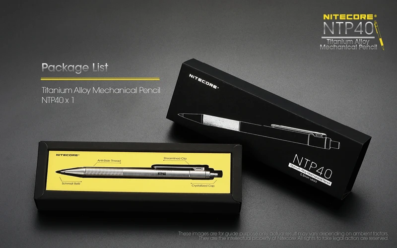 NITECORE NTP40 титановый сплав механический карандаш с лучшим опытом письма