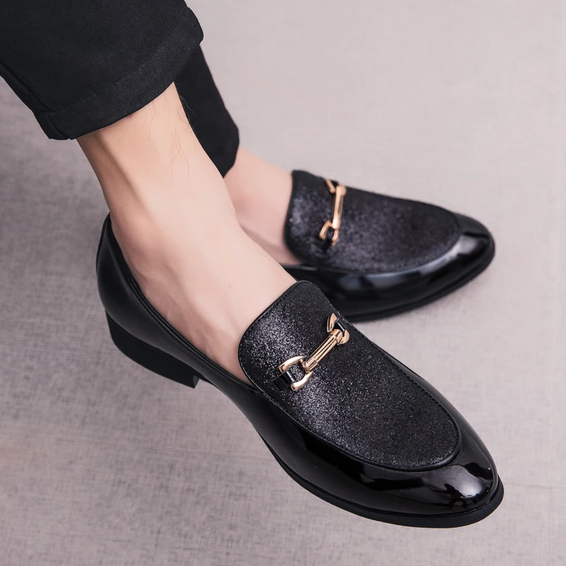 

Handmade Men Leather Shoes Slip On Black Loafers club Men Leather shoes Office Business Wedding party Casual Shoes Men j3