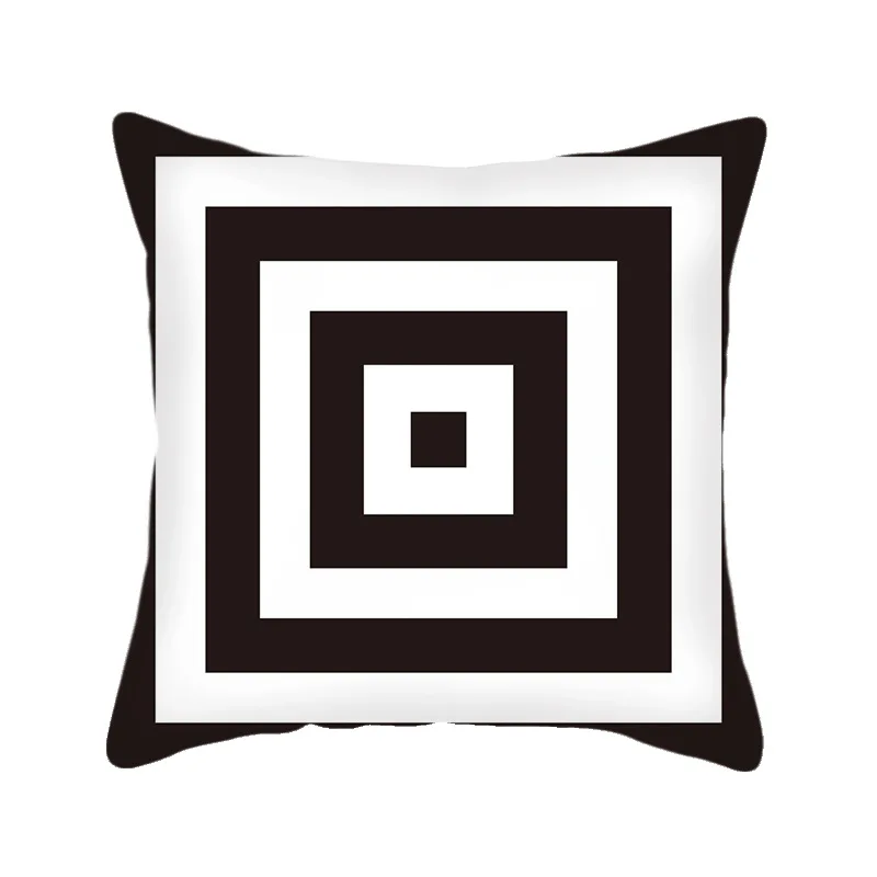 

Black White 18"x18" Geometric Pattern Throw Pillow Covers Modern Decorative Couch Pillowcases for Living Room Sofa Bedroom