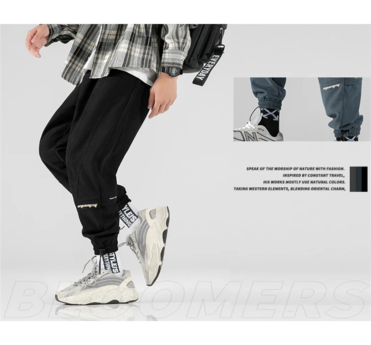 

Black Jogging Pants Men Fashion Print Streetwear Joggers Sweatpant Mens Hip Hop Clothing Casual Cargo Pant Autumn Winter Clothes