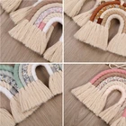 Веревка для рукоделия, радуга, настенное украшение, плетеная Радуга ручной работы, скандинавский орнамент, аксессуары для детской комнаты, гостиной J9K