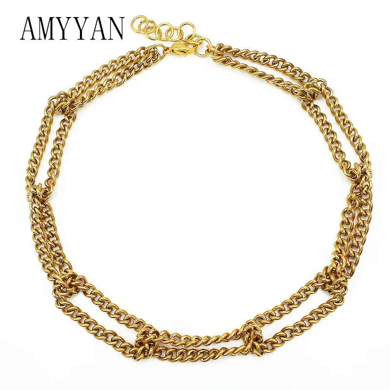 

Trend Jewelry Women Necklace Vintage Metal Choker Ladies Link Chain Present Collar for Women Punk Neck Jewelry