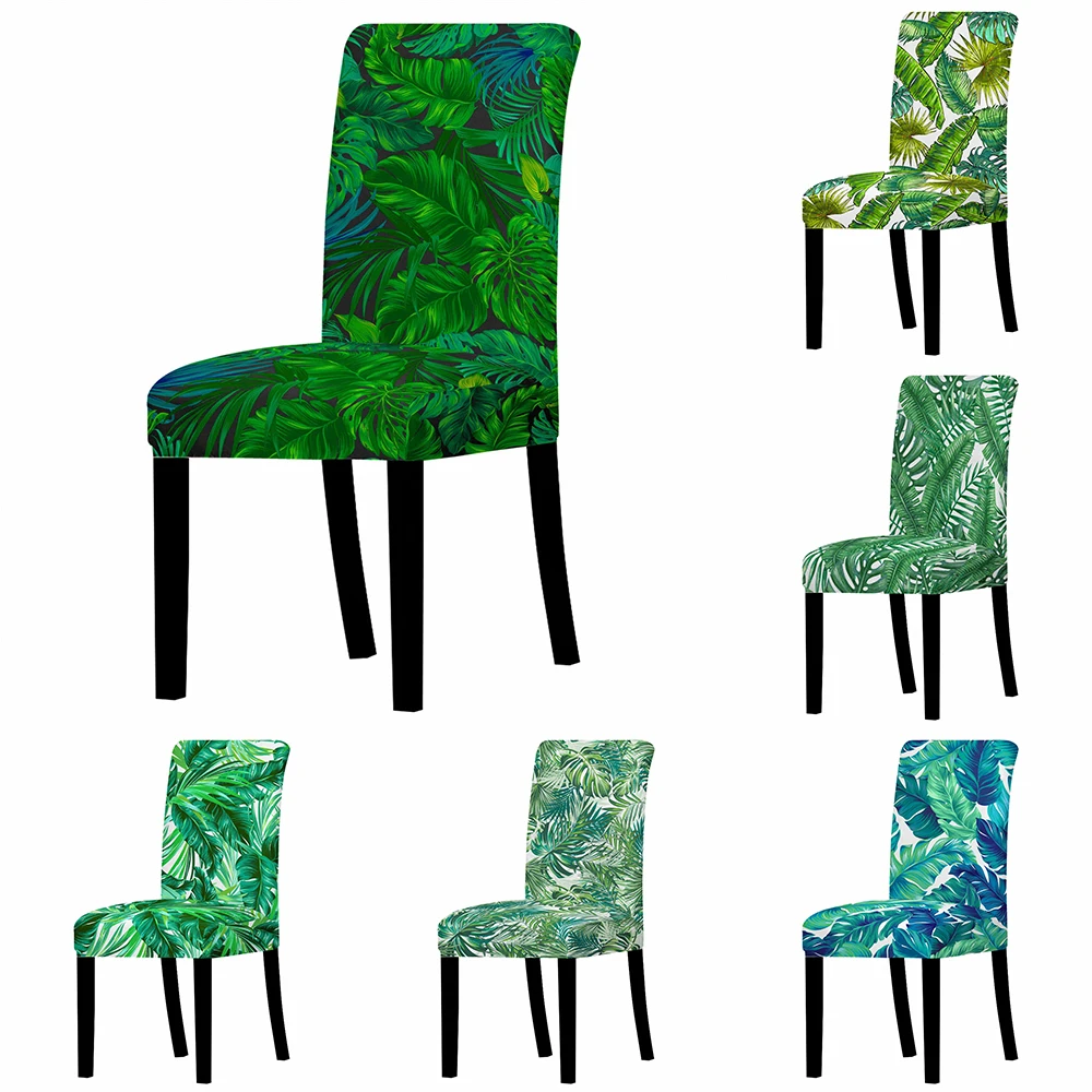 Чехол на стул из спандекса универсальный эластичный чехол с тропическими
