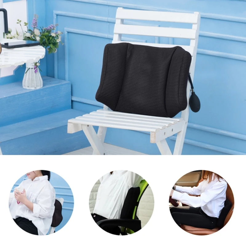 

Air Inflatable Cushions Back Support Portable Pillow with Pump Removable Pillow Improve Posture Relief Pain Mom Dad Gift