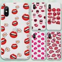 sexy lips lipstick phone case transparent for iphone 11 12 mini pro xs max 8 7 6 6s plus x 5s se 2020 xr