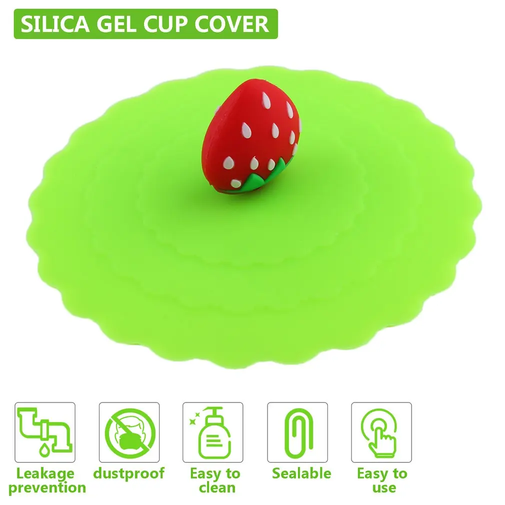 3 цвета милая противопыльная силиконовая стеклянная крышка для чашки кофейная