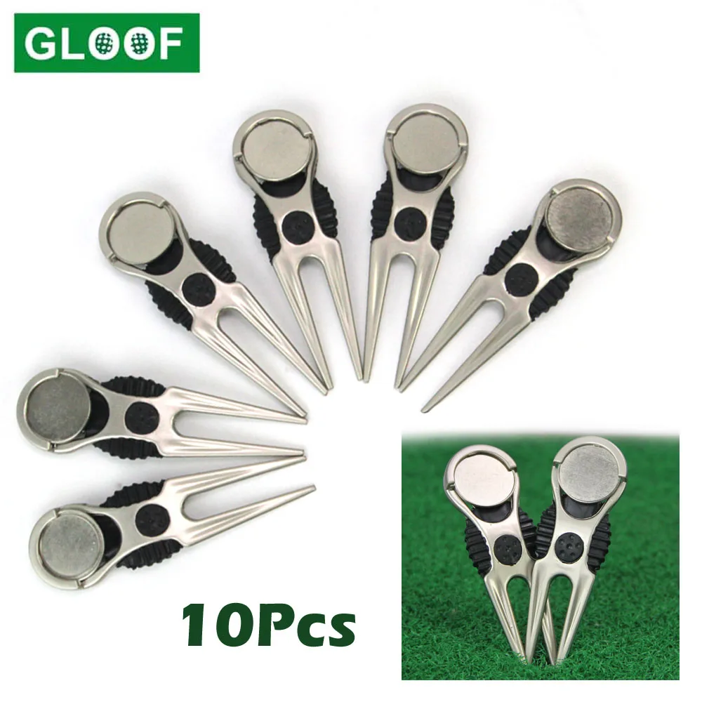 10 шт./лот Ремонтный инструмент из сплава для гольфа Divot со съемным мячом