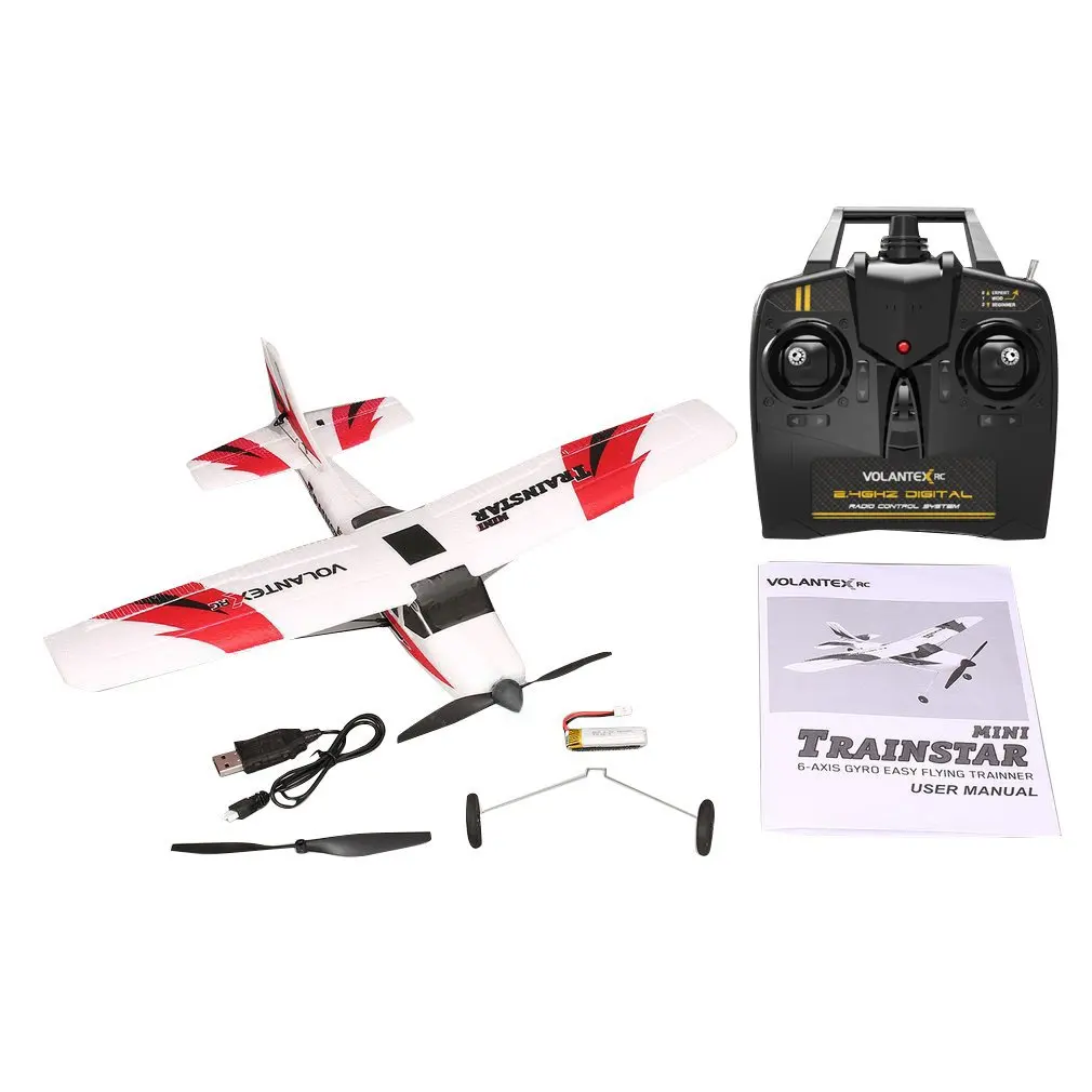 

VOLANTEX V761-1 2,4 Ghz 3CH Mini Trainstar 6-осевой пульт дистанционного управления RC самолет с фиксированным крылом Дрон самолет RTF для детей подарок