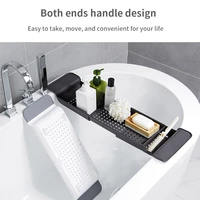 extendable bathroom shelf bathtub tray shower caddy bamboo bath tub rack towel wine book holder storage organization accessories