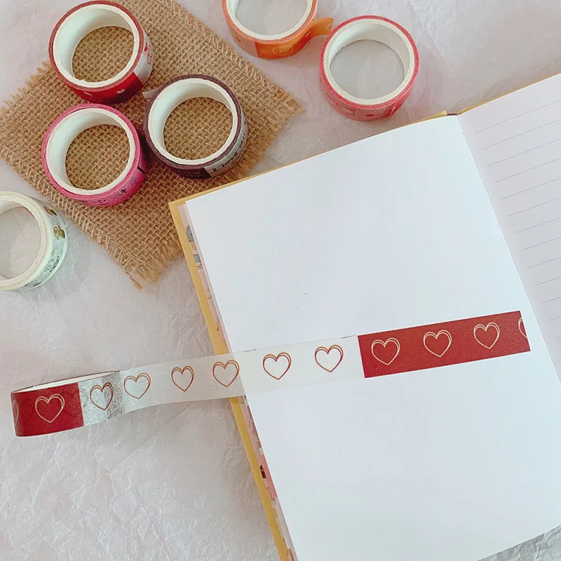 Heart Корейская Ins маскирующая васи лента DIY Ручная счетная декоративная клейкая лента для дневник в стиле Скрапбукинг Украшение кавайные канцелярские принадлежности - Цвет: Heart
