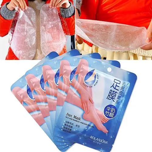 

2Pcs Aloe Vera Foot Mask Peeling Milk Bamboo Vinegar Dead Skin Remove Foot Skin Smooth Exfoliating Feet Mask Foot Patch
