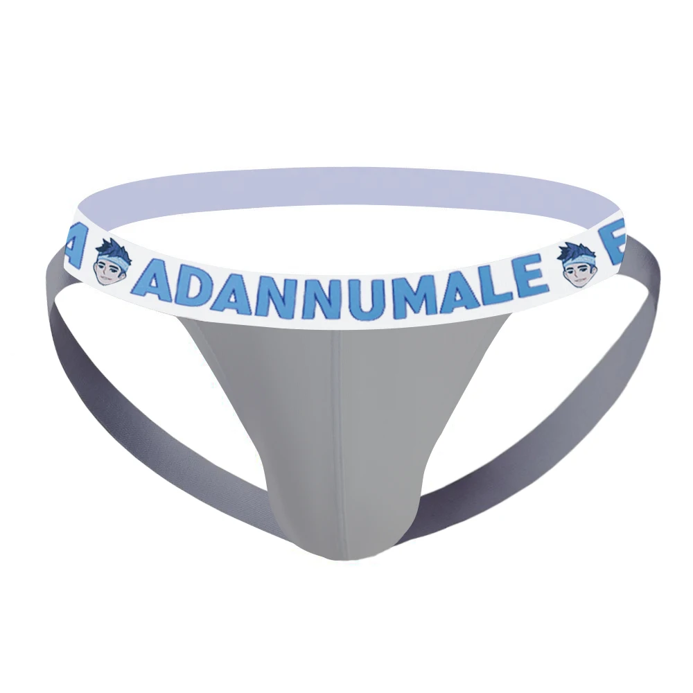 

ADANNU Sexy Men Jockstrap Cotton Thong Gay Underwear Man Panties Double Layer Soft Low Waist U Pouch Underpants Male AD7102