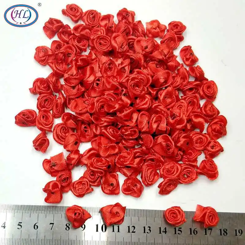 100 шт. красная лента с цветами розы 15 мм A662|flower wedding|flower wedding decorationred ribbon rose |