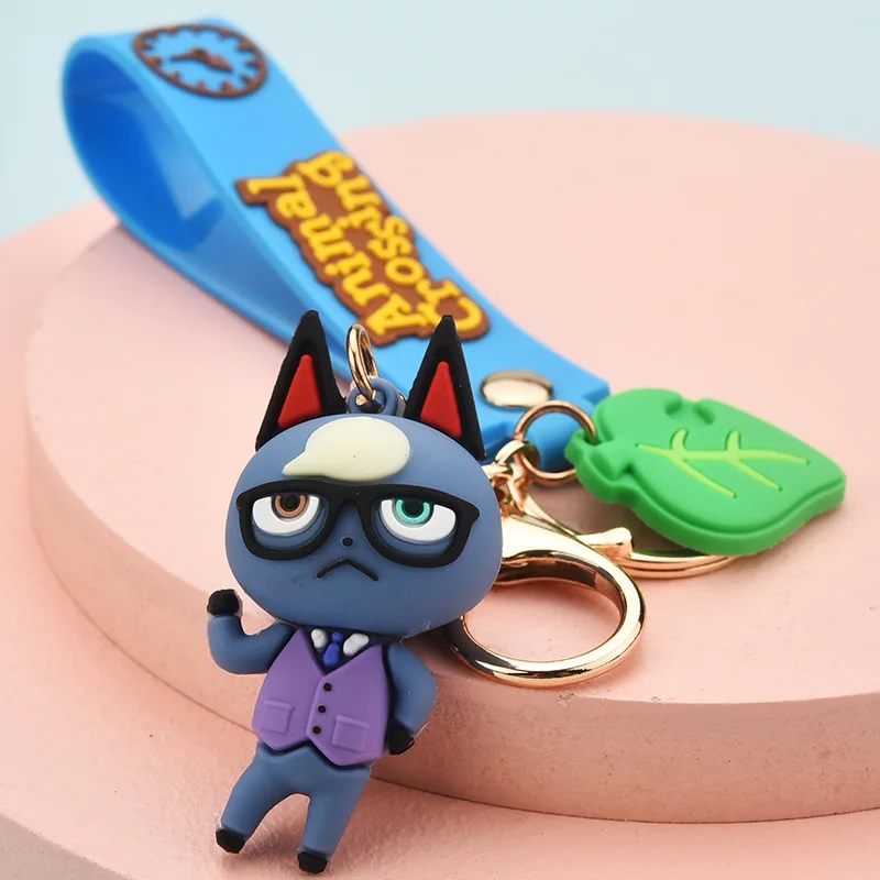 

Cute Animal Crossing Keychain Bear Fox Tiger Cat Doll Pendant Kawaii Car Key Chain Charm Protected Animal Theme Gift For Friend